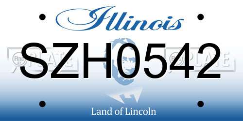 SZH0542 Illinois License Plate