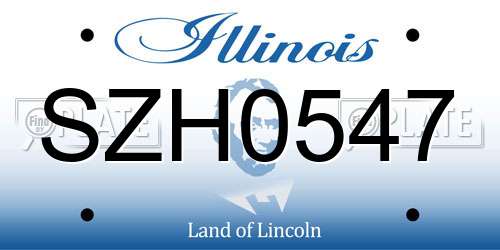 SZH0547 Illinois License Plate