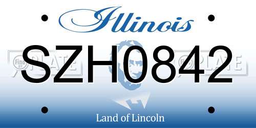 SZH0842 Illinois License Plate