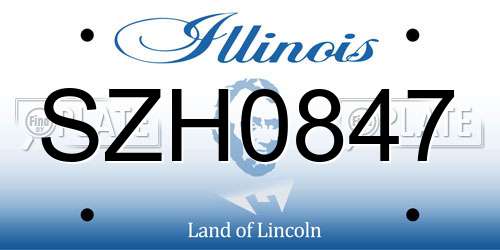 SZH0847 Illinois License Plate