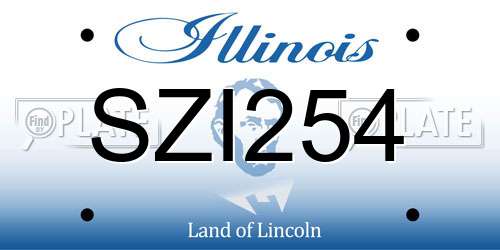 SZI254 Illinois License Plate