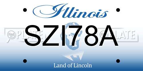 SZI78A Illinois License Plate