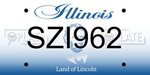 SZI962 Illinois License Plate