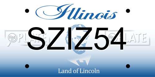 SZIZ54 Illinois License Plate