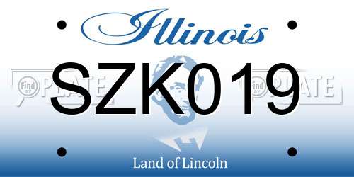 SZK019 Illinois License Plate