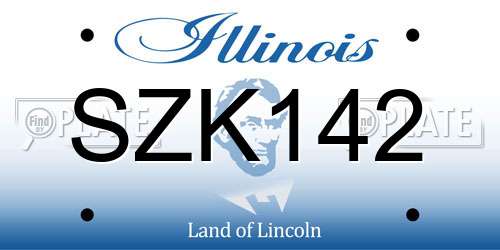 SZK142 Illinois License Plate