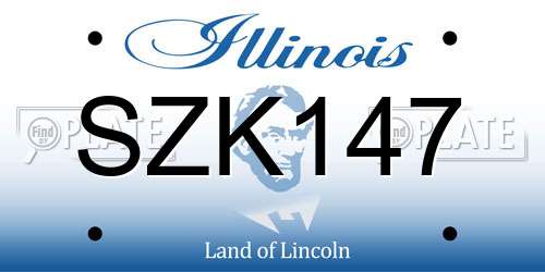 SZK147 Illinois License Plate