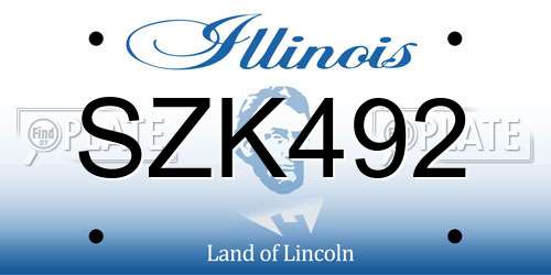 SZK492 Illinois License Plate
