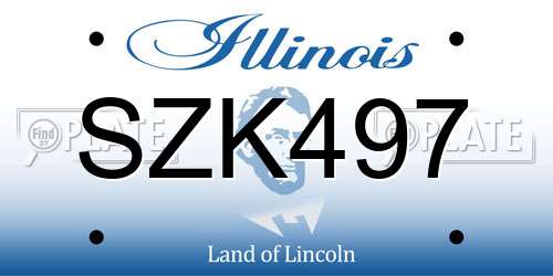 SZK497 Illinois License Plate