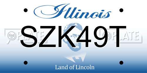 SZK49T Illinois License Plate