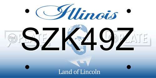SZK49Z Illinois License Plate