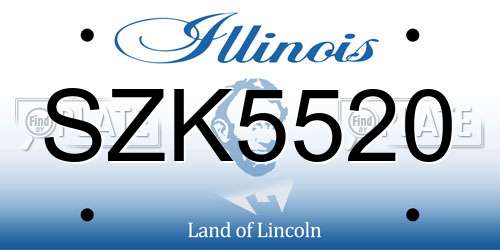 SZK5520 Illinois License Plate