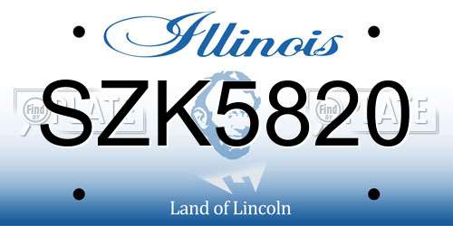 SZK5820 Illinois License Plate