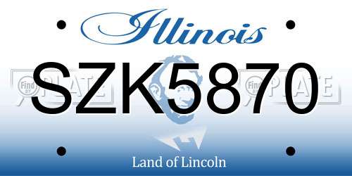 SZK5870 Illinois License Plate