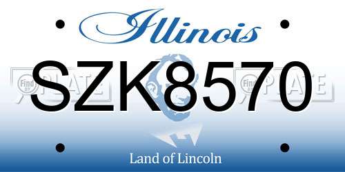 SZK8570 Illinois License Plate