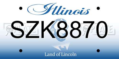 SZK8870 Illinois License Plate