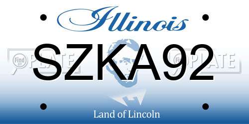 SZKA92 Illinois License Plate