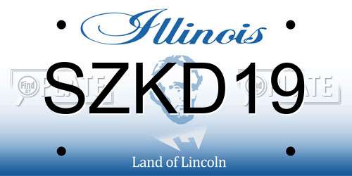 SZKD19 Illinois License Plate