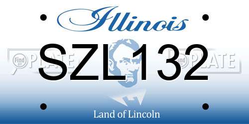 SZL132 Illinois License Plate