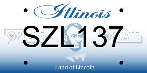 SZL137 Illinois License Plate