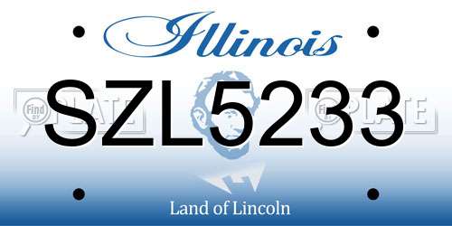 SZL5233 Illinois License Plate