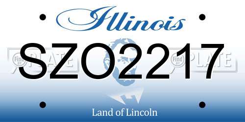 SZO2217 Illinois License Plate