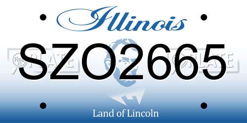 SZO2665 Illinois License Plate