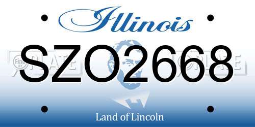 SZO2668 Illinois License Plate