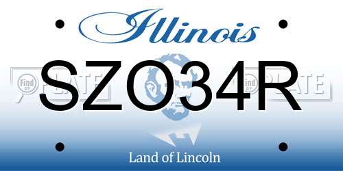 SZO34R Illinois License Plate