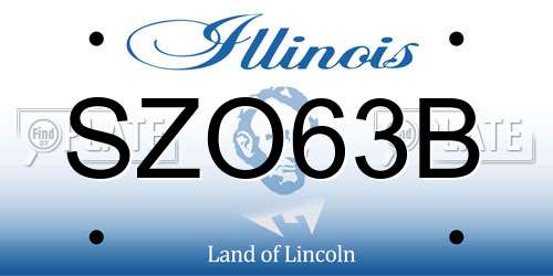 SZO63B Illinois License Plate