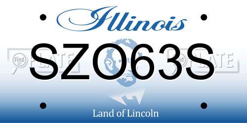 SZO63S Illinois License Plate