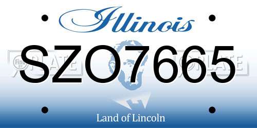 SZO7665 Illinois License Plate