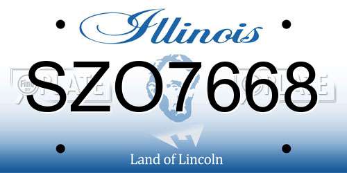 SZO7668 Illinois License Plate