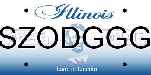 SZODGGG Illinois License Plate
