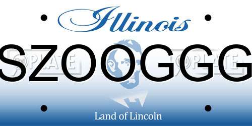 SZOOGGG Illinois License Plate