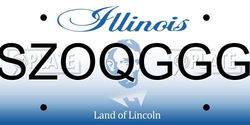 SZOQGGG Illinois License Plate