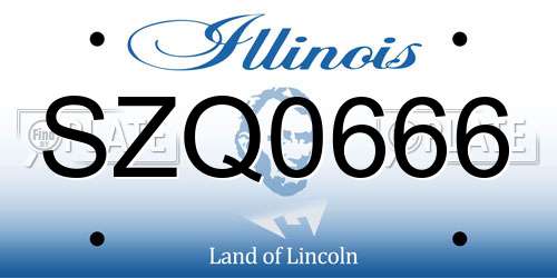 SZQ0666 Illinois License Plate