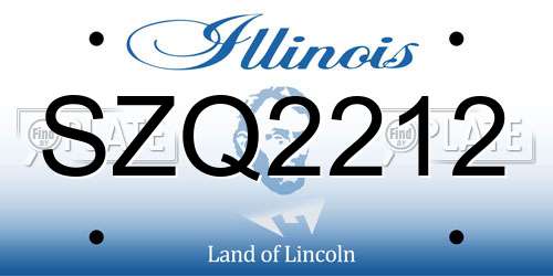 SZQ2212 Illinois License Plate