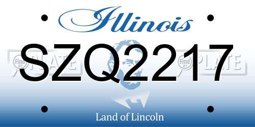 SZQ2217 Illinois License Plate
