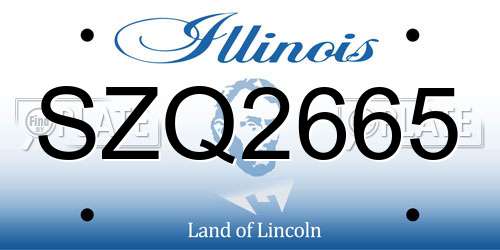 SZQ2665 Illinois License Plate