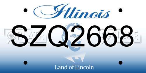 SZQ2668 Illinois License Plate