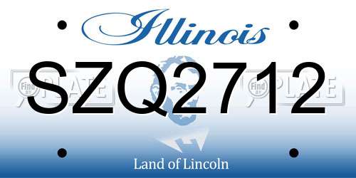 SZQ2712 Illinois License Plate