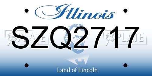 SZQ2717 Illinois License Plate