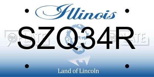 SZQ34R Illinois License Plate