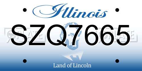 SZQ7665 Illinois License Plate