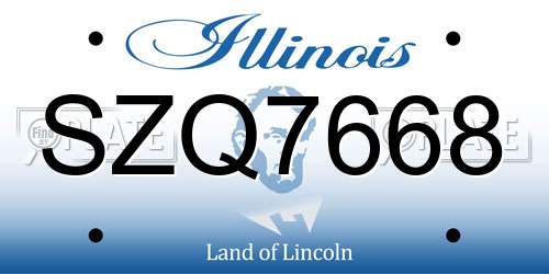 SZQ7668 Illinois License Plate