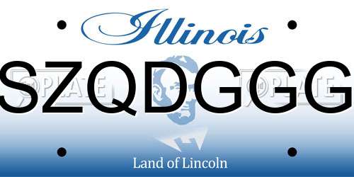 SZQDGGG Illinois License Plate