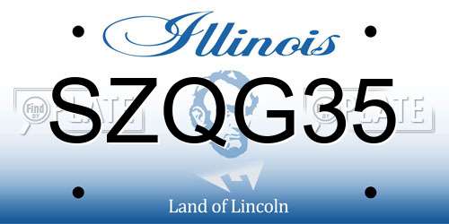 SZQG35 Illinois License Plate