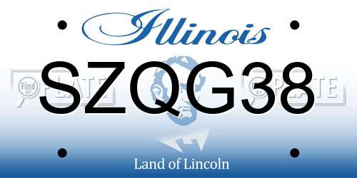 SZQG38 Illinois License Plate