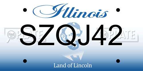 SZQJ42 Illinois License Plate